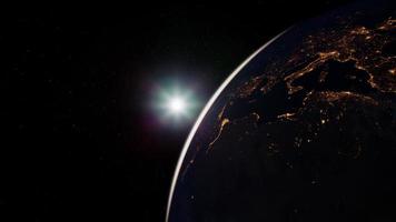 jordklotet planet från rymdbanan foto
