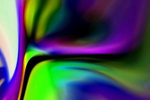 abstrakt regnbåge blå och lila förvrängd kromatisk våg regnbåge ljus drömmande effekt överlägg vätskor dynamiskt mönster på färgglada. foto