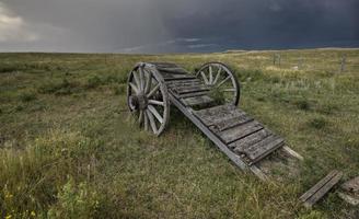 gammal präriehjulvagn saskatchewan foto