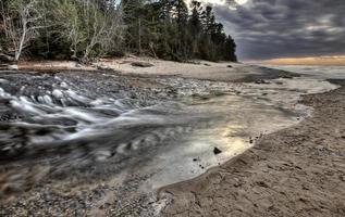 lake superior norra michigan foto