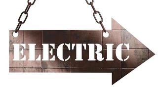 elektriskt ord på metallpekaren foto
