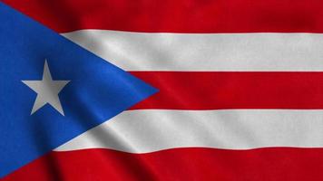 puerto rico flagga, vajande i vinden. 3d illustration foto