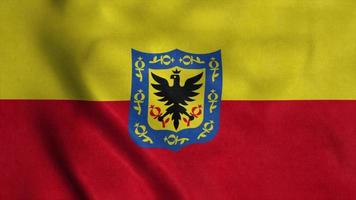 bogota huvudstad flagga i colombia, vajande i vinden. 3d illustration foto