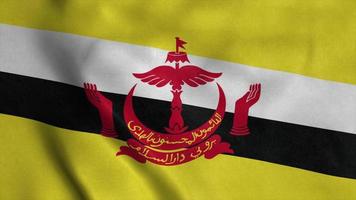 brunei flaggan vajar i vinden. bruneis nationella flagga. 3d illustration foto