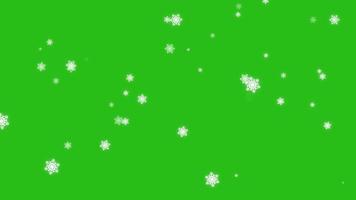 isolerade fallande tecknad snö på grön skärm. 3d-rendering foto
