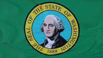 flagga för staten Washington, region i USA, vinkar i vinden. 3d-rendering foto
