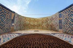 exteriör av kok gumbaz-moskén i shahrisabz, qashqadaryo, uzbekistan, centrala asien foto