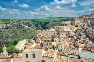 Matera Flygfoto panoramautsikt över historiska centrum sasso barisano gamla antika staden sassi di matera foto