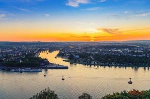 panoramautsikt över koblenz historiska stadskärna foto