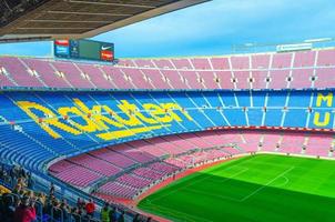 camp nou är fotbollsklubben barcelonas hemmaarena foto