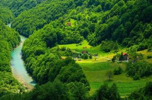 små byhus nära tara river gorge canyon, montenegro foto