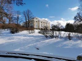 vinter i pavlovsky park vit snö och kalla träd foto