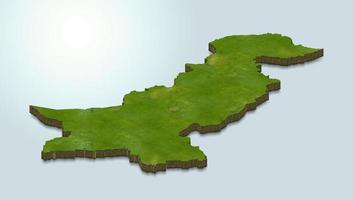 3d karta illustration av Pakistan foto