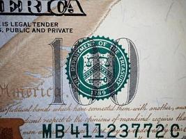 bakgrund av amerikanska dollarsedlar. amerikanska pengar. foto