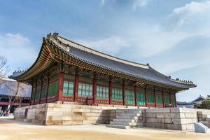 gyeongbokgung palats i Seoul, Sydkorea foto