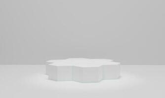 3d rendering. vit podium minimal scen bakgrund. tomt utrymme för visningsprodukt. foto