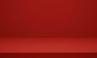 3d-rendering. tom röd studiorumsbakgrund för visning av produktpresentation med kopia utrymme foto