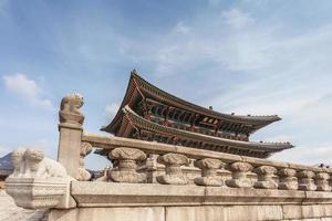 gyeongbokgung palats i Seoul, Sydkorea foto