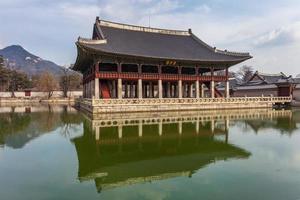 gyeongbokgung palats i Seoul, Sydkorea foto