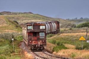 gammal caboose på saskatchewan railroad filiallinje foto