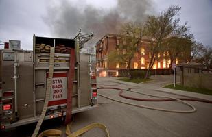 brand i byggnaden Saskatchewan foto