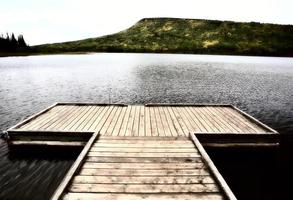 båtbrygga vid musreau sjön foto