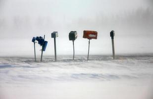 postlådor i vinter saskatchewan foto