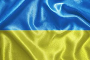 Ukrainas gula och blå flagga. nationell symbol för staten Ukraina foto