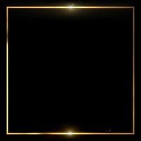 guld metall glitter och glänsande ram isolerad på svart bakgrund foto