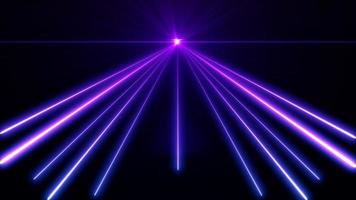 retro cyberpunk stil 80-tal. abstrakt neon färg ljus part ljusa lins utstrålning på svart bakgrund. laser show färgglad design för banners reklam teknik foto