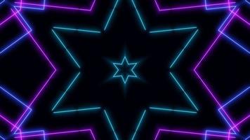 abstrakt retro sci-fi neon ljus lins flare färgad på svart bakgrund. lasershow färgstark design för banners reklamteknik. 80-tals retrostil foto