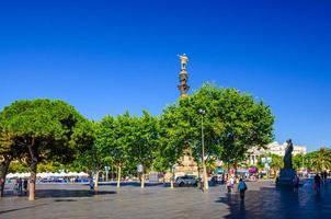 columbus monument till christopher columbus i nedre delen av la Rambla foto