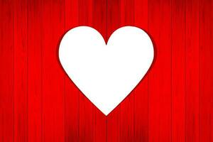 ram hjärta form inuti, röd trä bakgrund. alla hjärtans dag koncept. foto