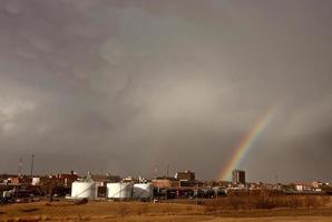 regnbåge över älgkäken saskatchewan foto