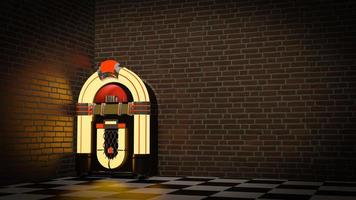 jukebox radio gammal vintage, 3d-rendering foto