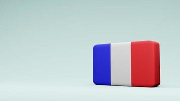 Frankrike fyrkantig flagga 3d-rendering foto