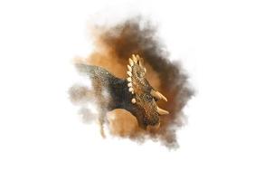 regaliceratops dinosaurie på rök bakgrund foto