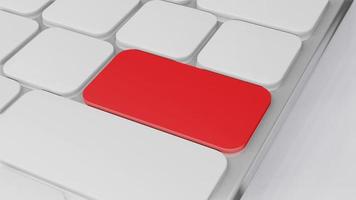 datortangentbord med röd nyckel, affärsekonomikoncept 3d randering foto
