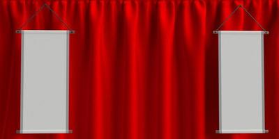 röd rosa orange färgrik abstrakt textur sammet bakgrund tapet dekoration prydnad ha ppy alla hjärtans dag och kinesiska nyåret teater scen bio tecken banner affisch vit mockup.3d render foto
