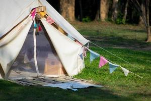 vintage camping för turister med natur. foto