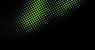 abstrakt ljusgröna prickar rutnät halvtonsvåg futuristiskt vridet mönster med cirkel minimalism geometri textur på svart. foto