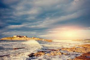 fantastisk utsikt över naturreservatet monte cofano. dramatisk scen foto