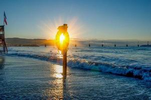 stranden i gryningen foto