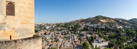 albayzin-distriktet i Granada, Spanien, från tornen på alhambra foto