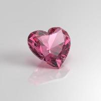 rosa turmalin ädelsten hjärta 3d gör foto