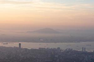 penang georgetown och seberang perai utsikt från kullen foto