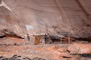 navajo indiska målningar och bostad foto