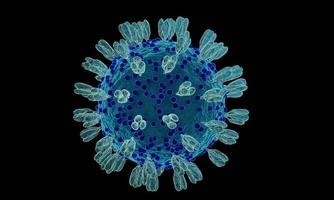 coronavirus 2019-ncov nya coronavirus-cellkoncept. farliga fall av influensa som en pandemi. mikroskop virus närbild. 3d-rendering. foto