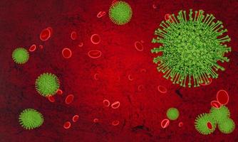 covid-19 virus ncov koncept. abstrakta bakterier eller virusceller i sfärisk form med långa antenner. coronavirus från wahan, Kina kriskoncept. pandemi eller virusinfektion koncept - 3D-rendering. foto