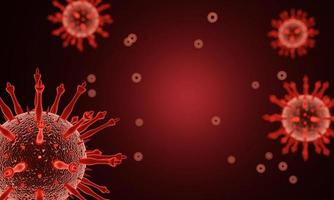 coronavirus sjukdom covid-19 infektion medicinsk illustration. patogen respiratorisk influensa covid-virusceller. nytt officiellt namn för coronavirussjukdomen covid-19. 3d-rendering. foto